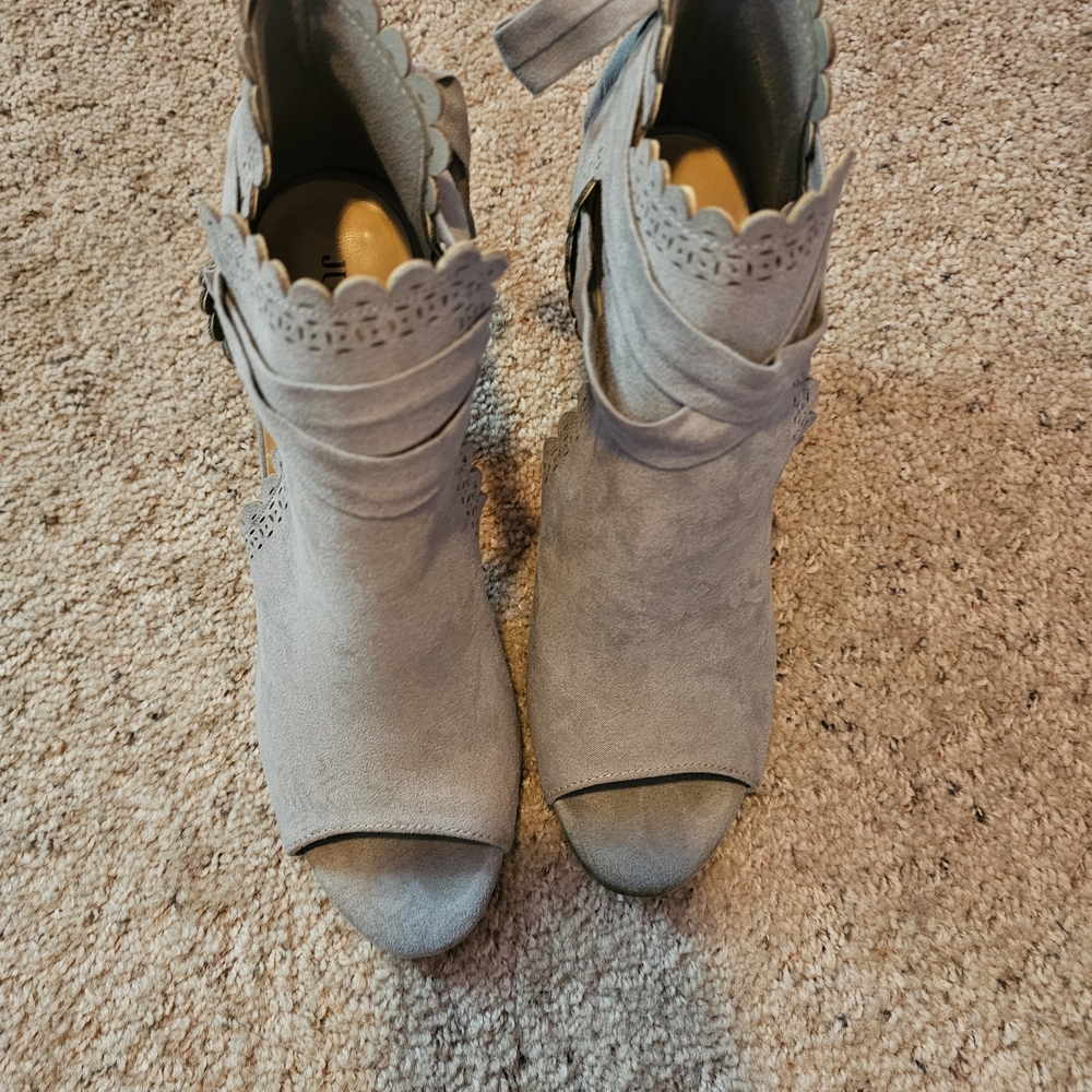 JustFab Gray Ankle Booties with Cushioned Comfort
